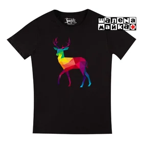 Прикольные футболки: Олень Геометрия black